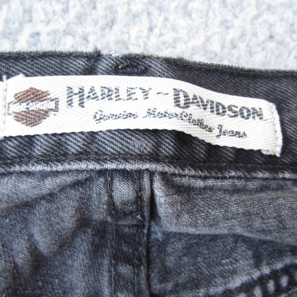 Harley-Davidson Jean Shorts womens W 29  x L 13 Black Distressed Y2K Thrashed - Picture 3 of 16